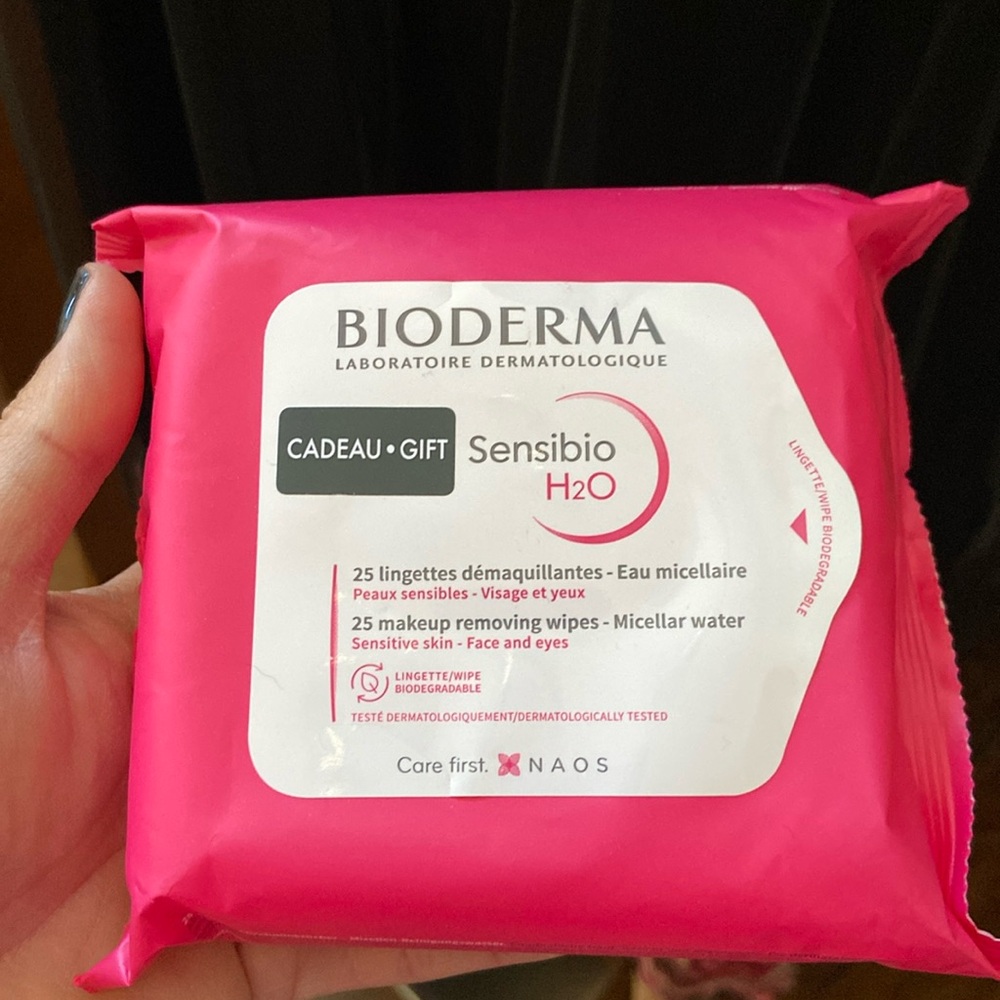 🆕 Bioderma makeup remover wipes for sensitive skin 25 wipes